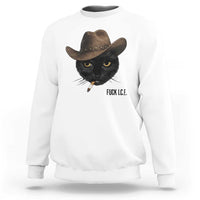 Funny Cowboy Cat Smoking Anti ICE Protest Meme Sweatshirt
