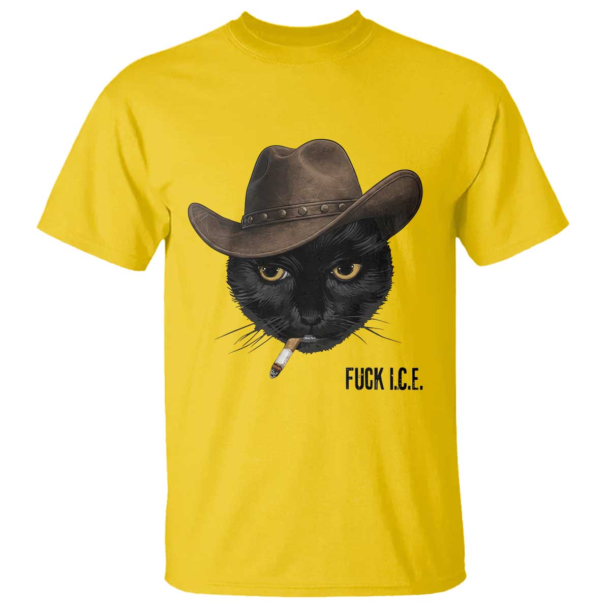 Funny Cowboy Cat Smoking Anti ICE Protest Meme T Shirt