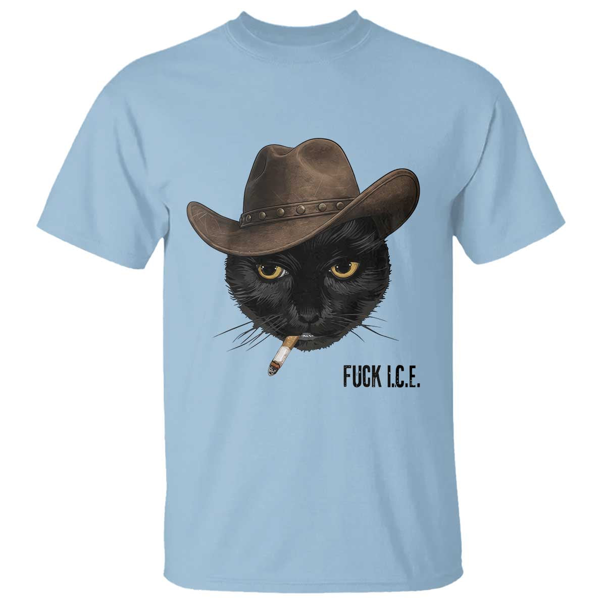 Funny Cowboy Cat Smoking Anti ICE Protest Meme T Shirt