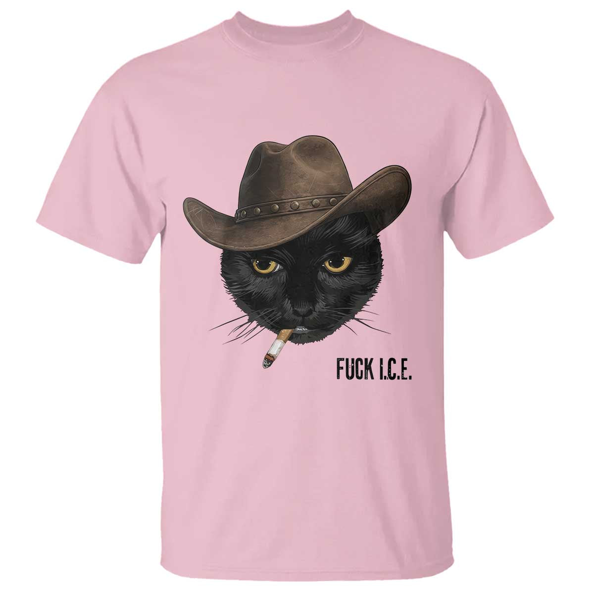 Funny Cowboy Cat Smoking Anti ICE Protest Meme T Shirt