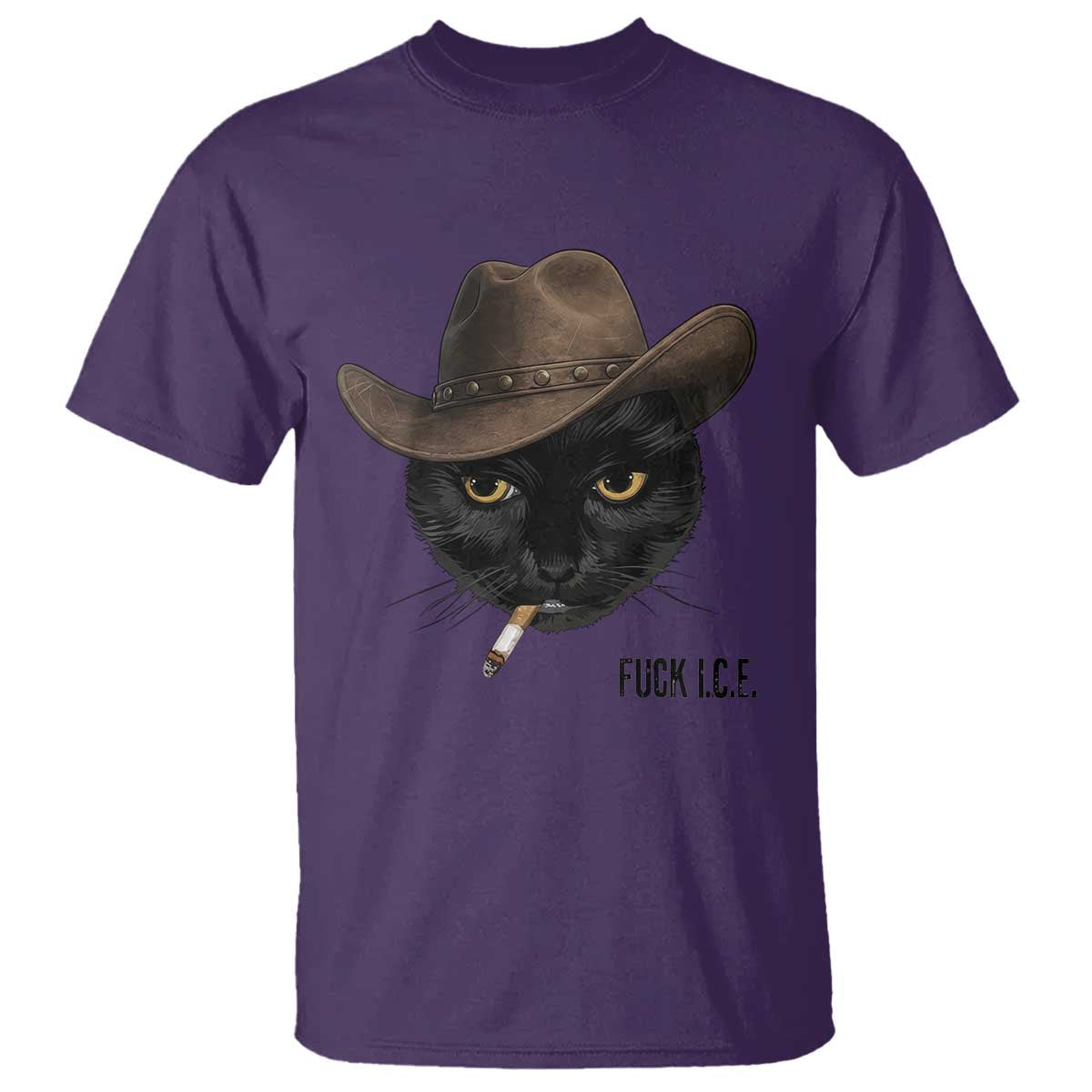 Funny Cowboy Cat Smoking Anti ICE Protest Meme T Shirt