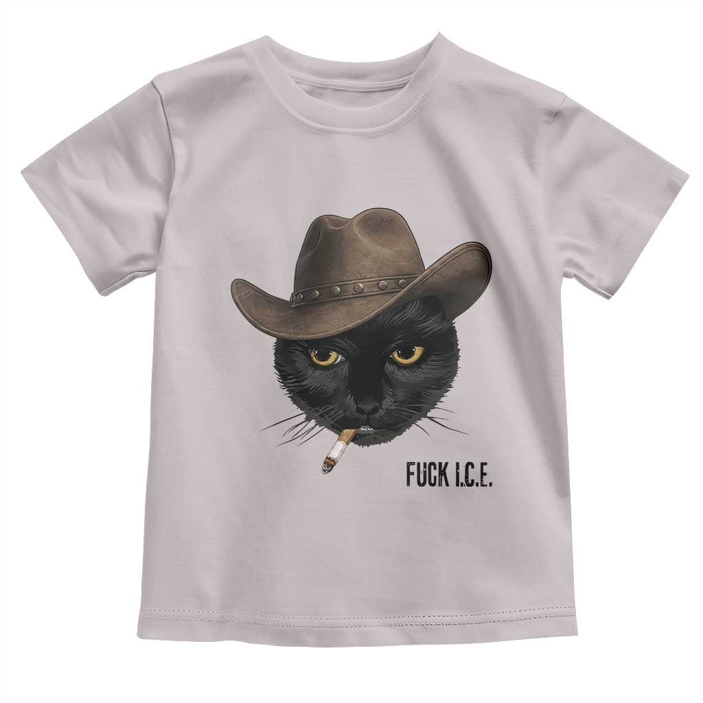 Funny Cowboy Cat Smoking Anti ICE Protest Meme Toddler T Shirt