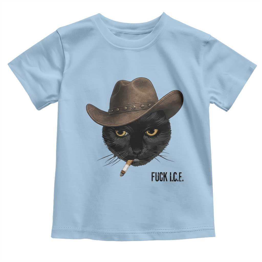 Funny Cowboy Cat Smoking Anti ICE Protest Meme Toddler T Shirt
