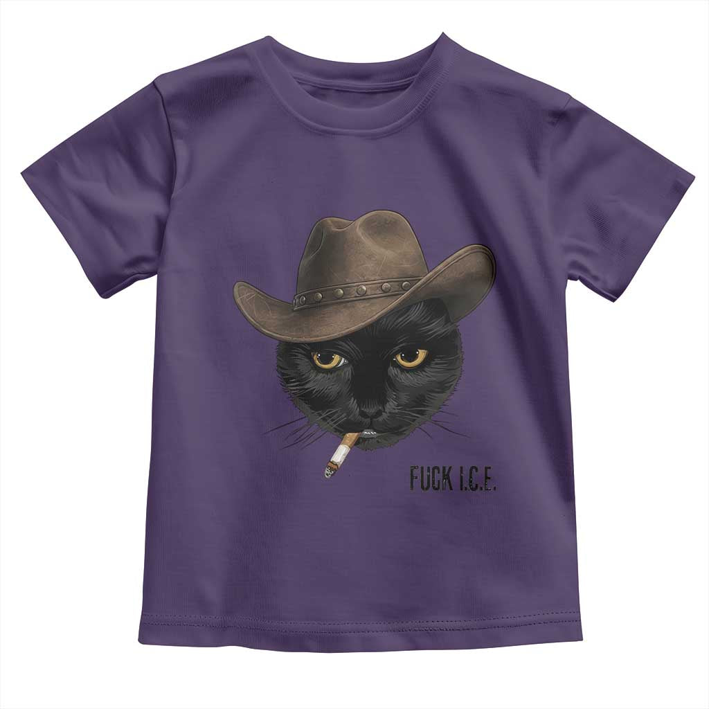 Funny Cowboy Cat Smoking Anti ICE Protest Meme Toddler T Shirt