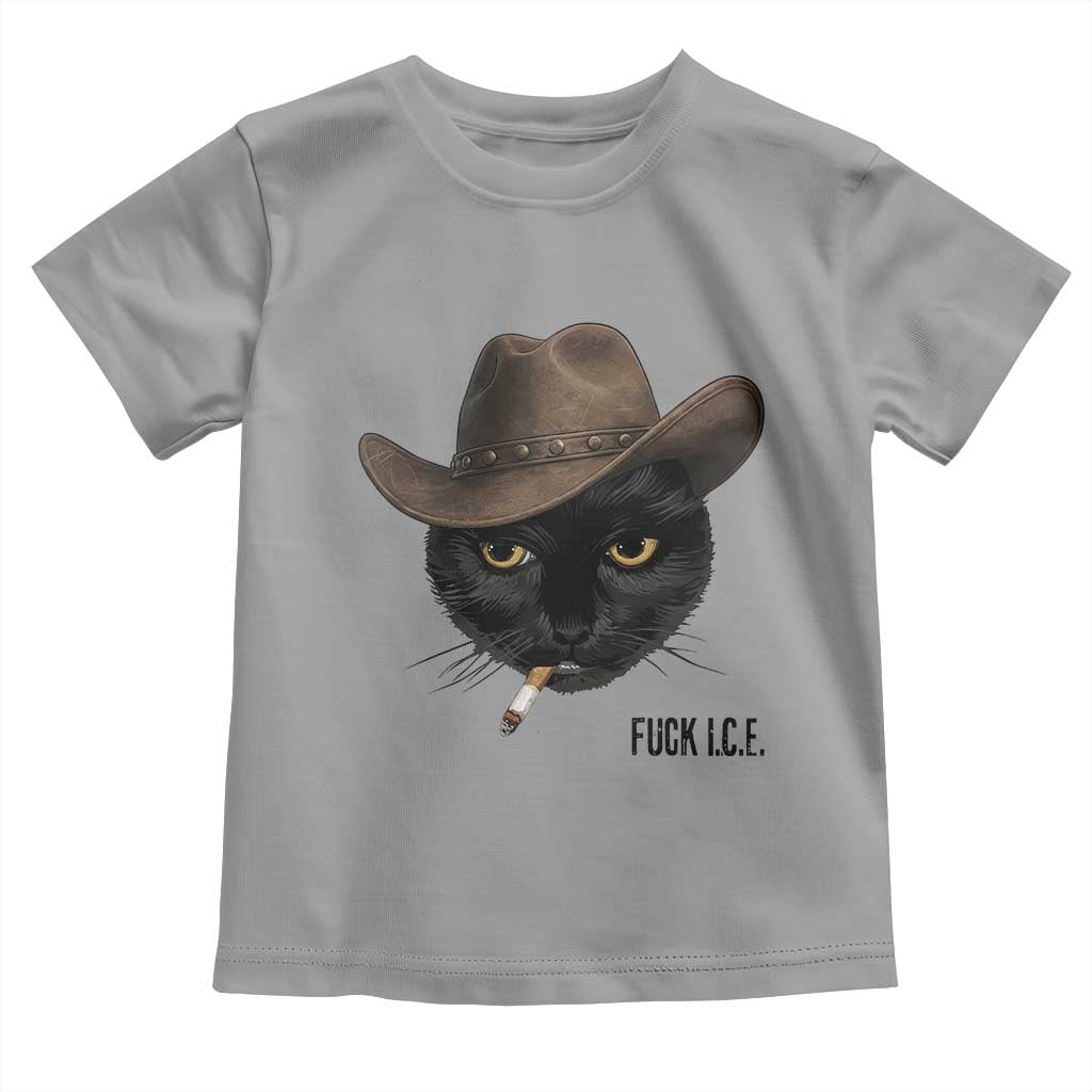 Funny Cowboy Cat Smoking Anti ICE Protest Meme Toddler T Shirt