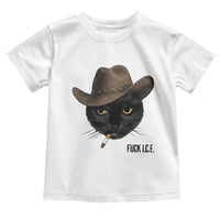 Funny Cowboy Cat Smoking Anti ICE Protest Meme Toddler T Shirt