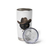 Funny Cowboy Cat Smoking Anti ICE Protest Meme Tumbler Cup