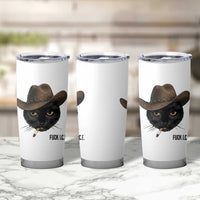 Funny Cowboy Cat Smoking Anti ICE Protest Meme Tumbler Cup