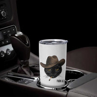 Funny Cowboy Cat Smoking Anti ICE Protest Meme Tumbler Cup