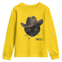 Funny Cowboy Cat Smoking Anti ICE Protest Meme Youth Sweatshirt