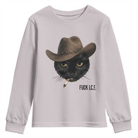 Funny Cowboy Cat Smoking Anti ICE Protest Meme Youth Sweatshirt