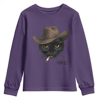 Funny Cowboy Cat Smoking Anti ICE Protest Meme Youth Sweatshirt