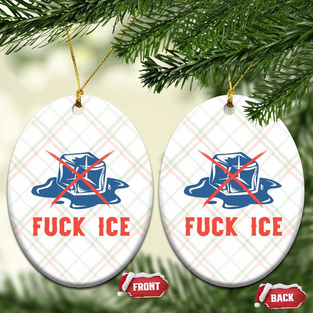 Ice Cube Anti ICE Immigration Human Rights Meme Ceramic Ornament