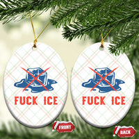 Ice Cube Anti ICE Immigration Human Rights Meme Ceramic Ornament