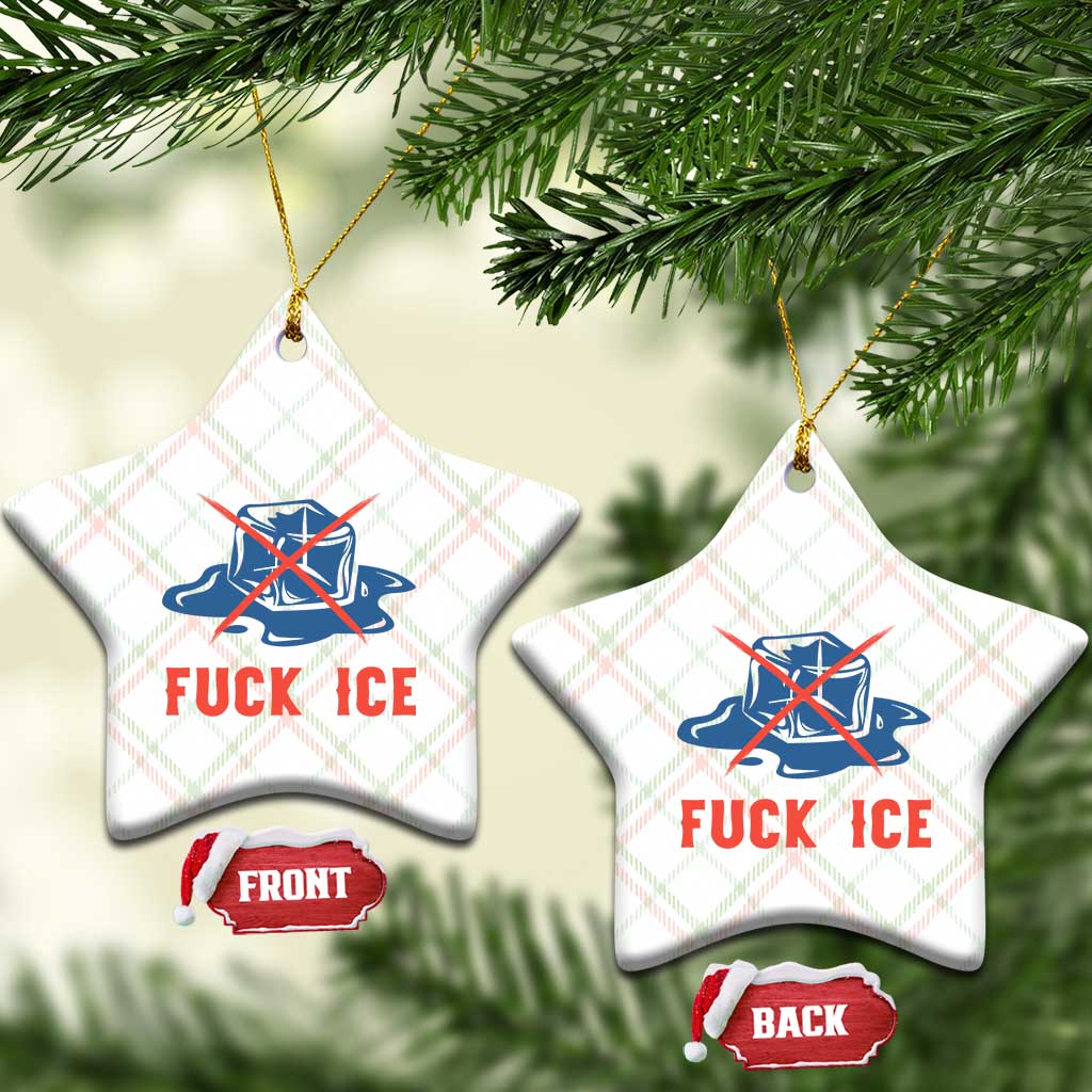 Ice Cube Anti ICE Immigration Human Rights Meme Ceramic Ornament