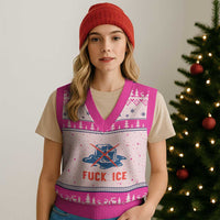 Ice Cube Anti ICE Immigration Human Rights Meme V-Neck Knit Sweater Vest