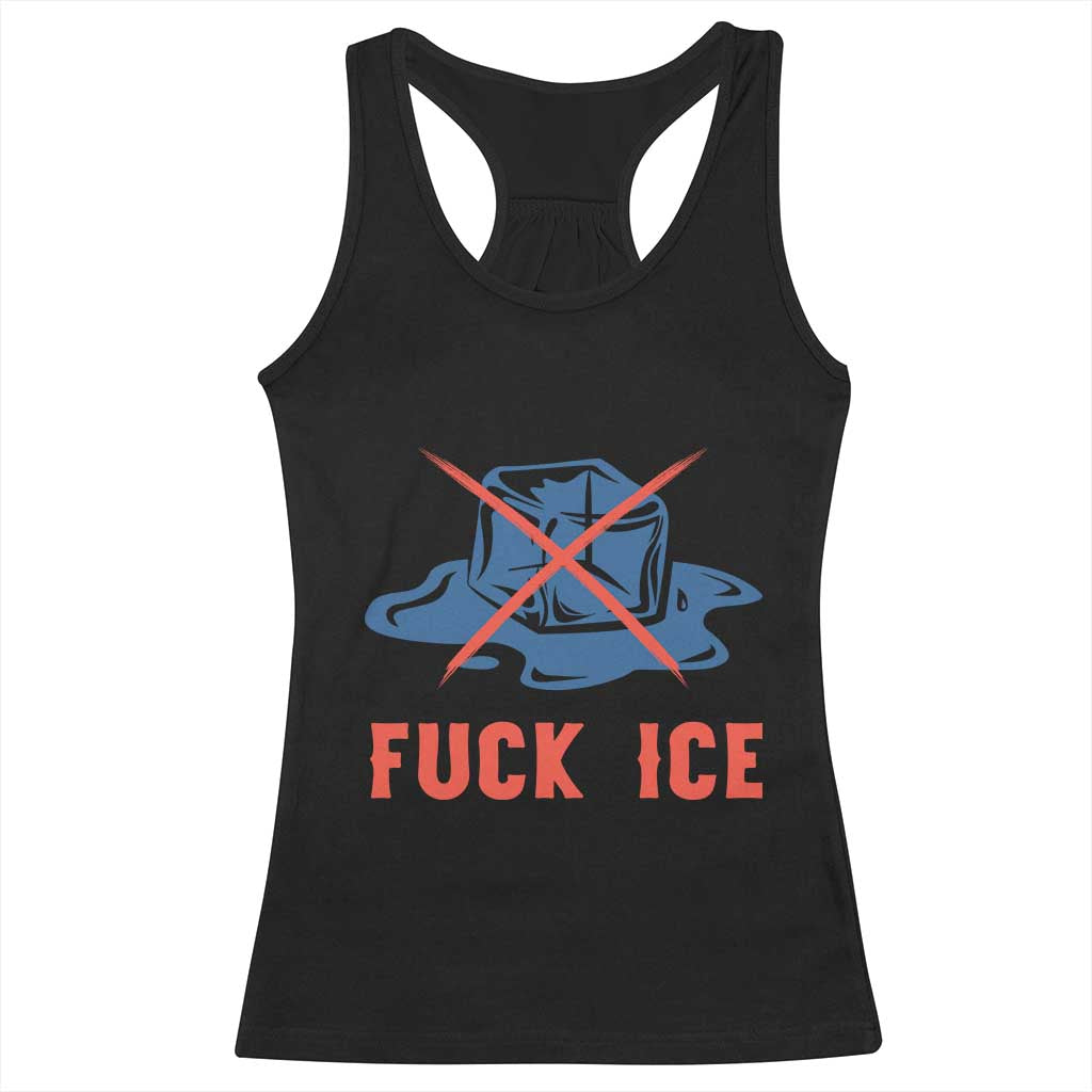 Ice Cube Anti ICE Immigration Human Rights Meme Racerback Tank Top