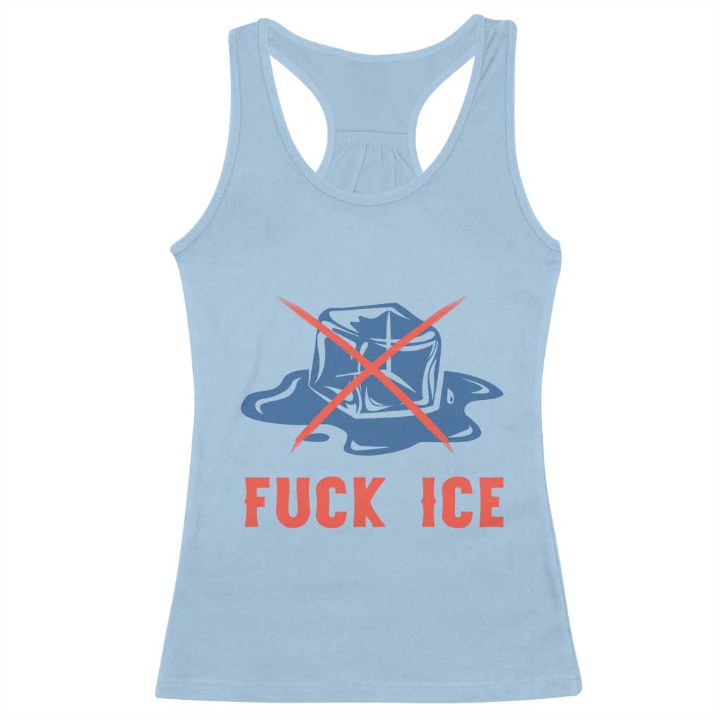 Ice Cube Anti ICE Immigration Human Rights Meme Racerback Tank Top