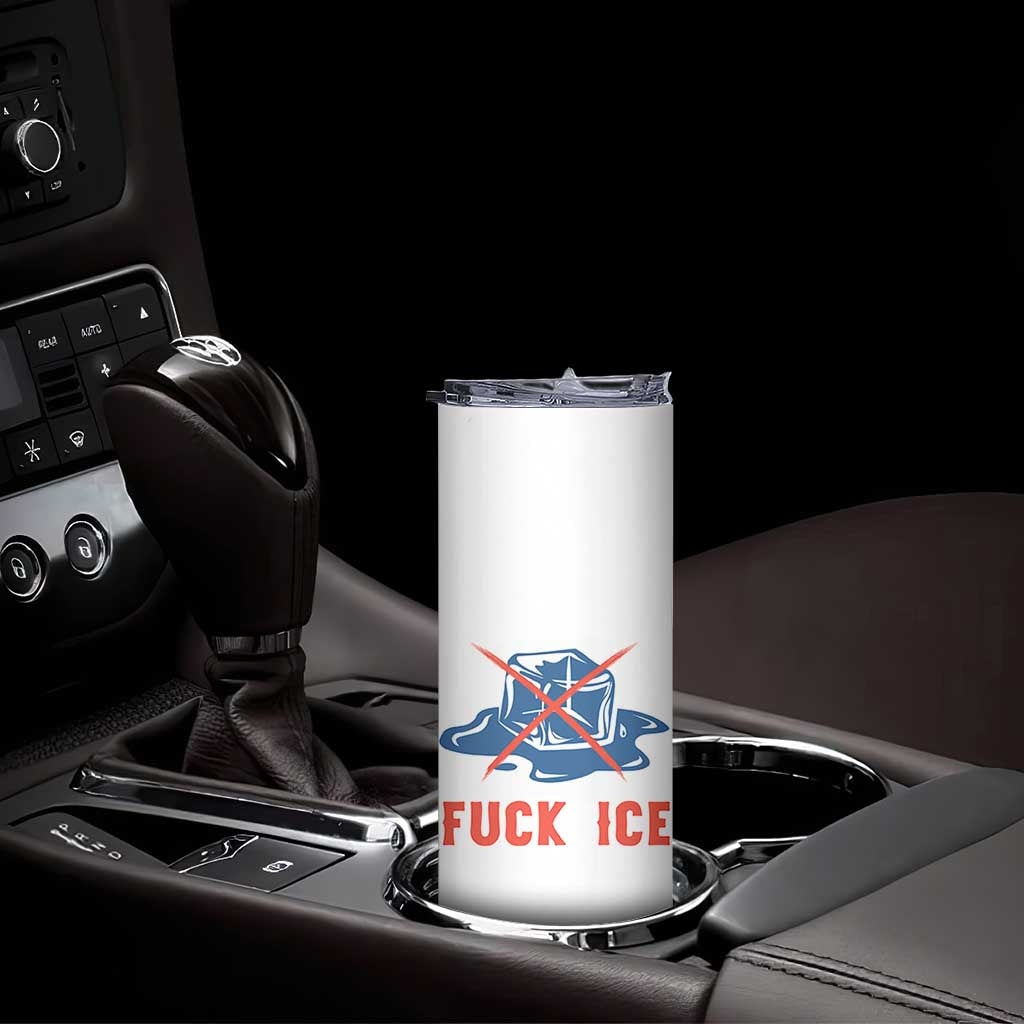Ice Cube Anti ICE Immigration Human Rights Meme Skinny Tumbler