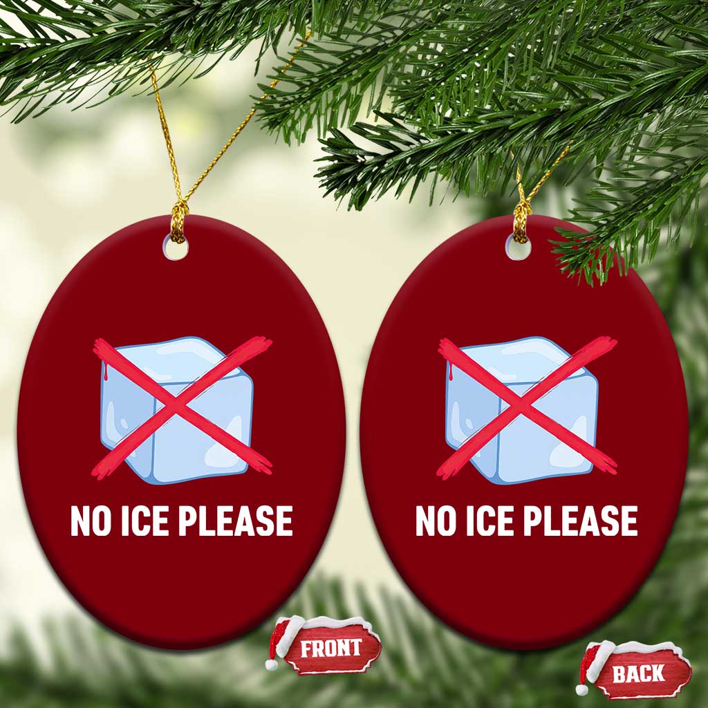 No Ice Please Ceramic Ornament Ice Cube Anti ICE Deportation Human Rights Protest