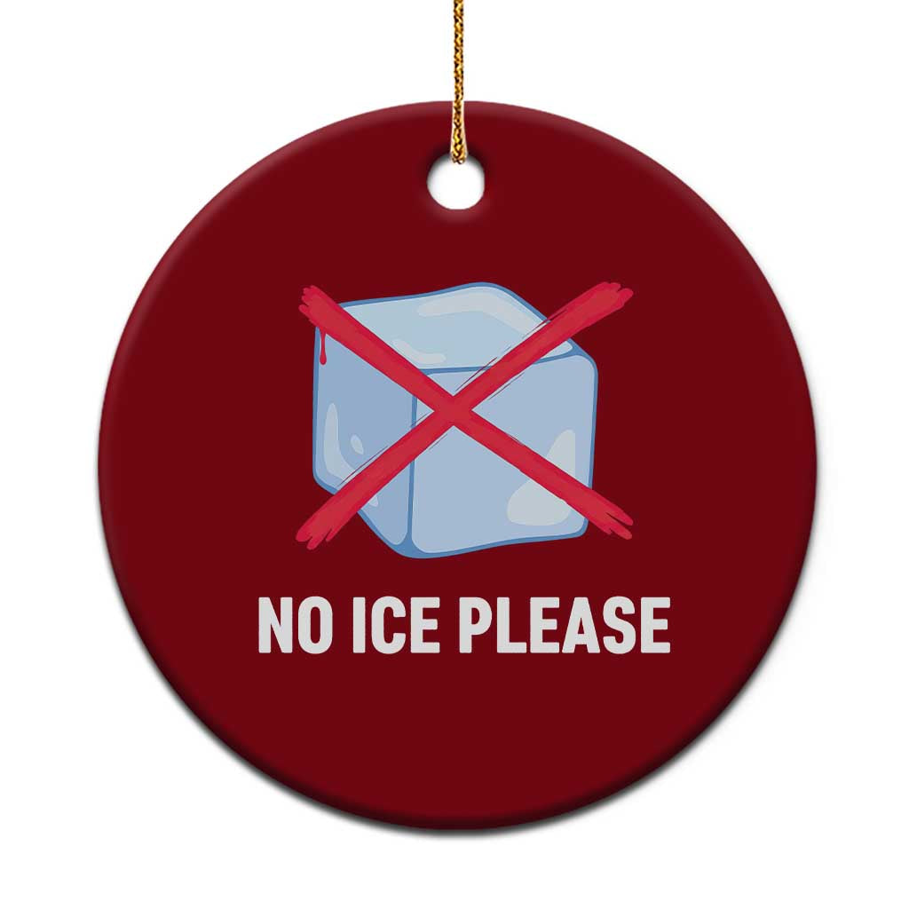 No Ice Please Ceramic Ornament Ice Cube Anti ICE Deportation Human Rights Protest