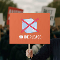 No Ice Please Protest Sign Ice Cube Anti ICE Deportation Human Rights Protest