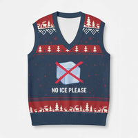 No Ice Please V-Neck Knit Sweater Vest Ice Cube Anti ICE Deportation Human Rights Protest