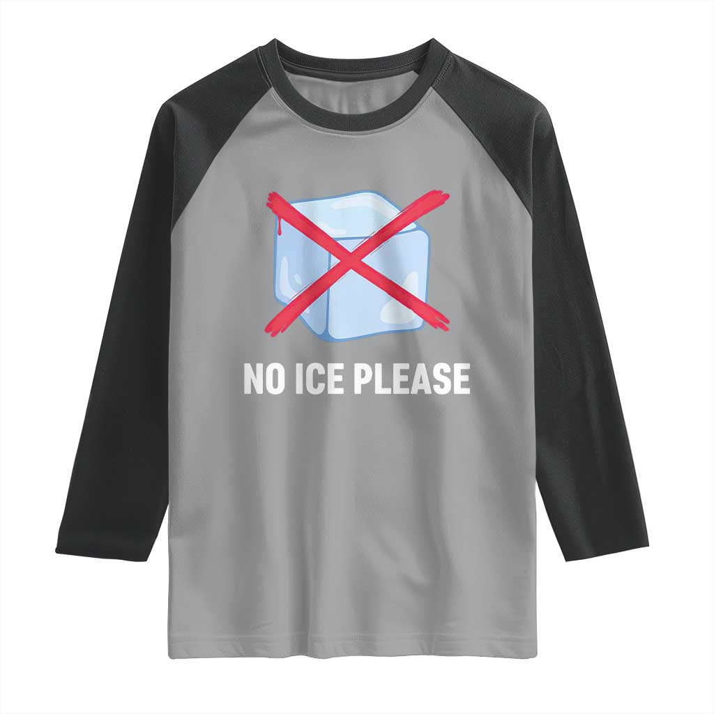 No Ice Please Raglan Shirt Ice Cube Anti ICE Deportation Human Rights Protest
