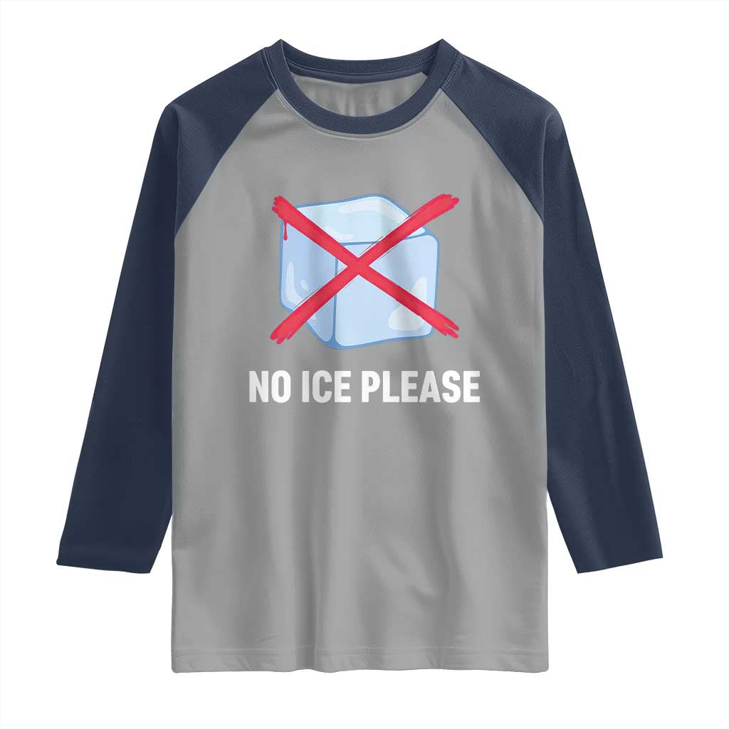 No Ice Please Raglan Shirt Ice Cube Anti ICE Deportation Human Rights Protest