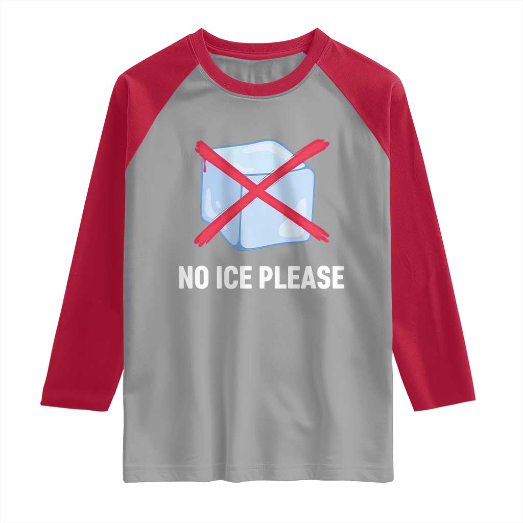 No Ice Please Raglan Shirt Ice Cube Anti ICE Deportation Human Rights Protest