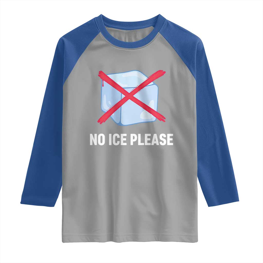 No Ice Please Raglan Shirt Ice Cube Anti ICE Deportation Human Rights Protest