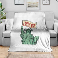 Fck Ice No Human Is Illegal Throw Blanket Statue of Liberty Anti ICE Immigration Human Rights Protest