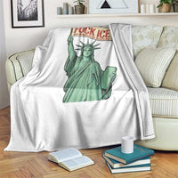 Fck Ice No Human Is Illegal Throw Blanket Statue of Liberty Anti ICE Immigration Human Rights Protest