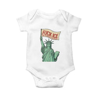 Fck Ice No Human Is Illegal Baby Onesie Statue of Liberty Anti ICE Immigration Human Rights Protest