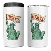 Fck Ice No Human Is Illegal 4 in 1 Can Cooler Tumbler Statue of Liberty Anti ICE Immigration Human Rights Protest