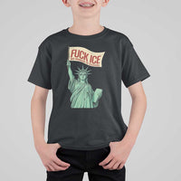 Fck Ice No Human Is Illegal T Shirt For Kid Statue of Liberty Anti ICE Immigration Human Rights Protest