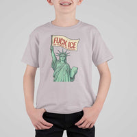 Fck Ice No Human Is Illegal T Shirt For Kid Statue of Liberty Anti ICE Immigration Human Rights Protest