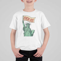 Fck Ice No Human Is Illegal T Shirt For Kid Statue of Liberty Anti ICE Immigration Human Rights Protest