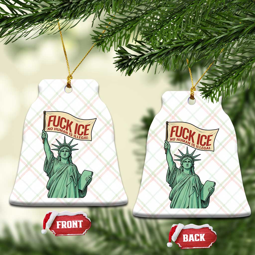 Fck Ice No Human Is Illegal Ceramic Ornament Statue of Liberty Anti ICE Immigration Human Rights Protest