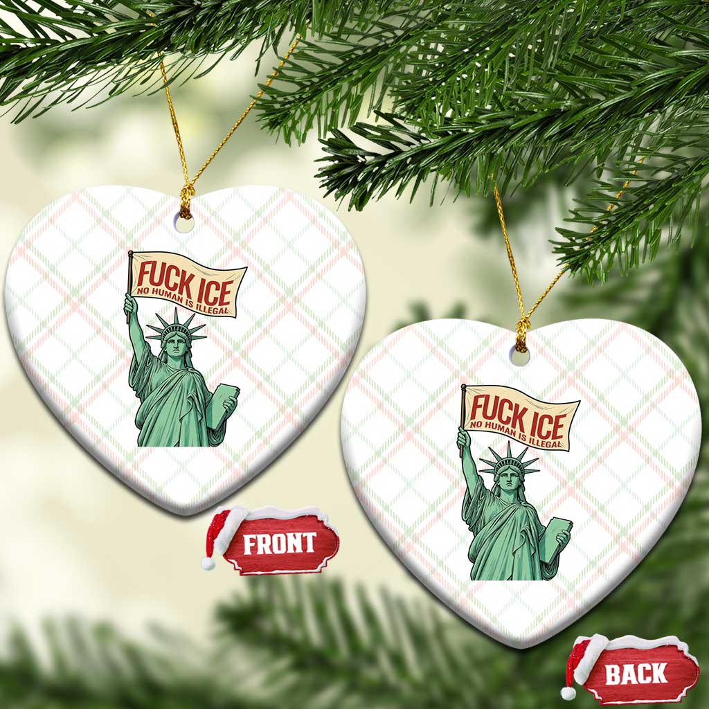 Fck Ice No Human Is Illegal Ceramic Ornament Statue of Liberty Anti ICE Immigration Human Rights Protest