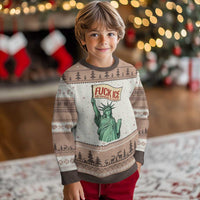 Fck Ice No Human Is Illegal Ugly Christmas Sweater Statue of Liberty Anti ICE Immigration Human Rights Protest