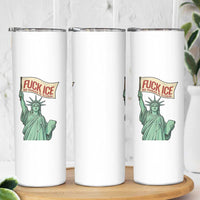 Fck Ice No Human Is Illegal Skinny Tumbler Statue of Liberty Anti ICE Immigration Human Rights Protest