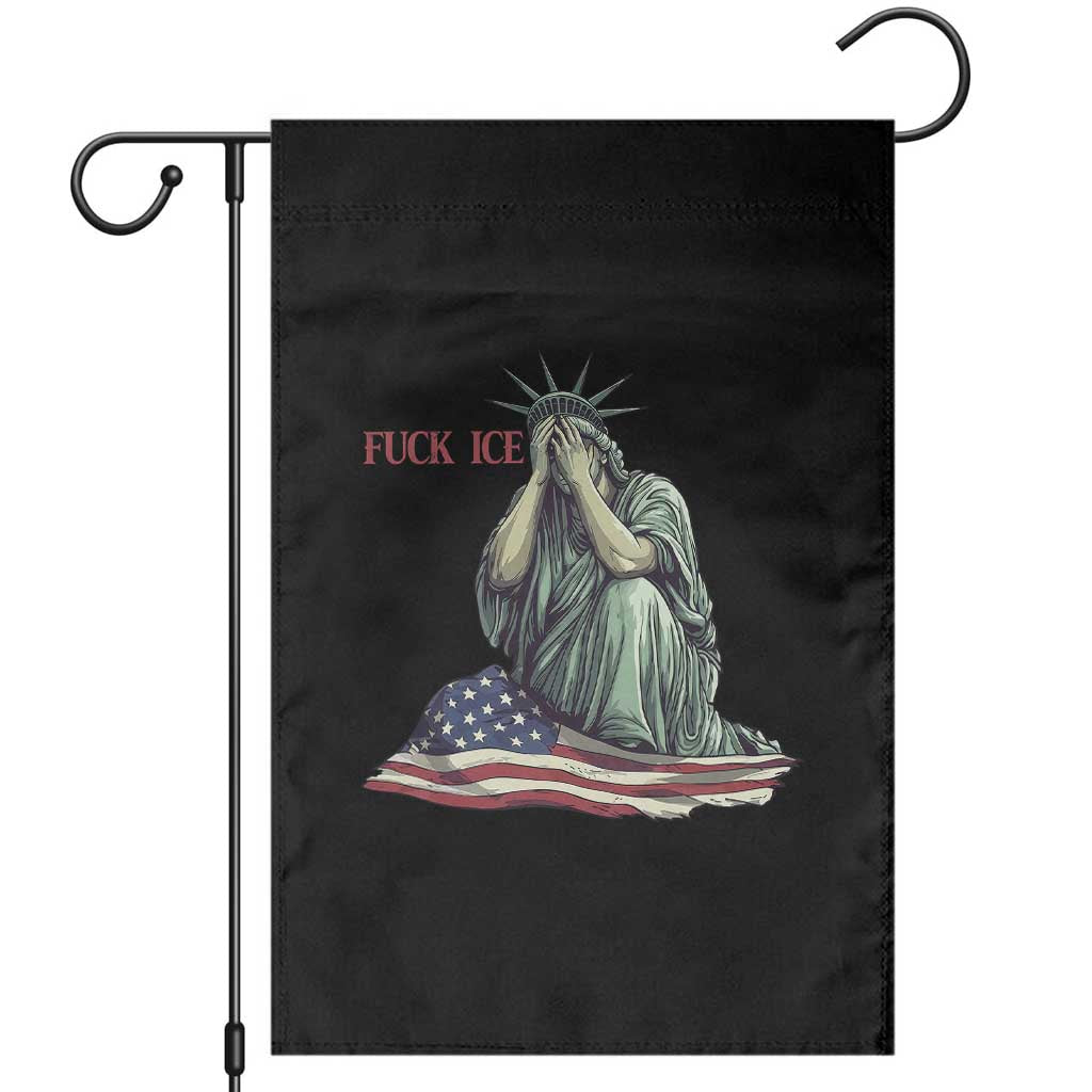 Statue of Liberty Anti ICE Deportation Human Rights Protest Garden Flag