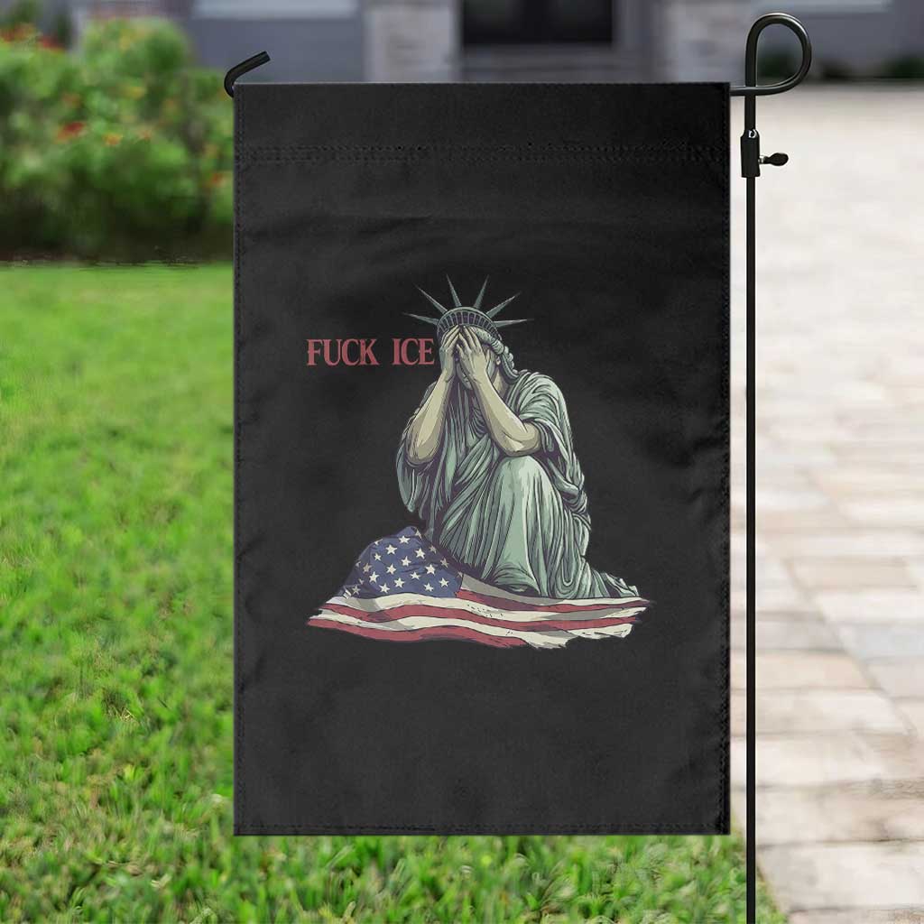 Statue of Liberty Anti ICE Deportation Human Rights Protest Garden Flag