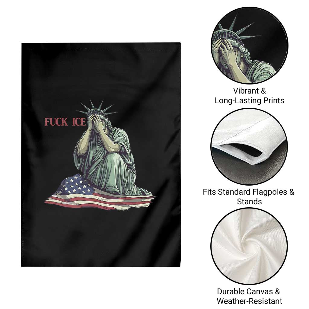 Statue of Liberty Anti ICE Deportation Human Rights Protest Garden Flag