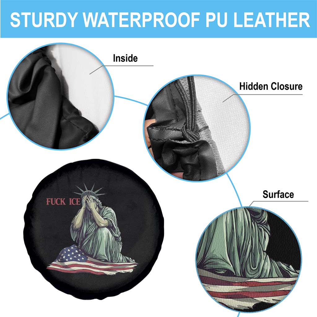 Statue of Liberty Anti ICE Deportation Human Rights Protest Spare Tire Cover