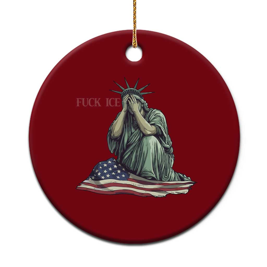 Statue of Liberty Anti ICE Deportation Human Rights Protest Ceramic Ornament