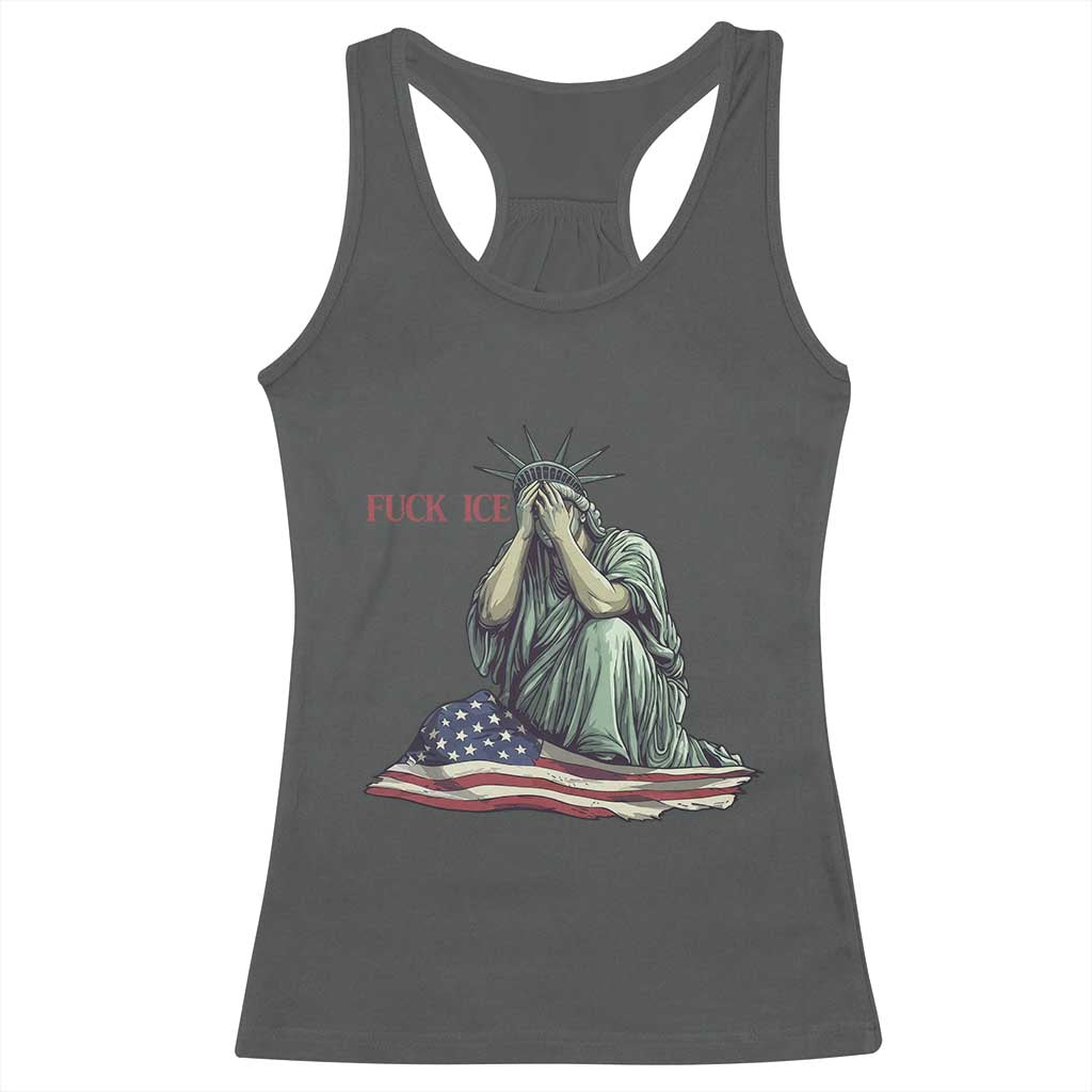 Statue of Liberty Anti ICE Deportation Human Rights Protest Racerback Tank Top