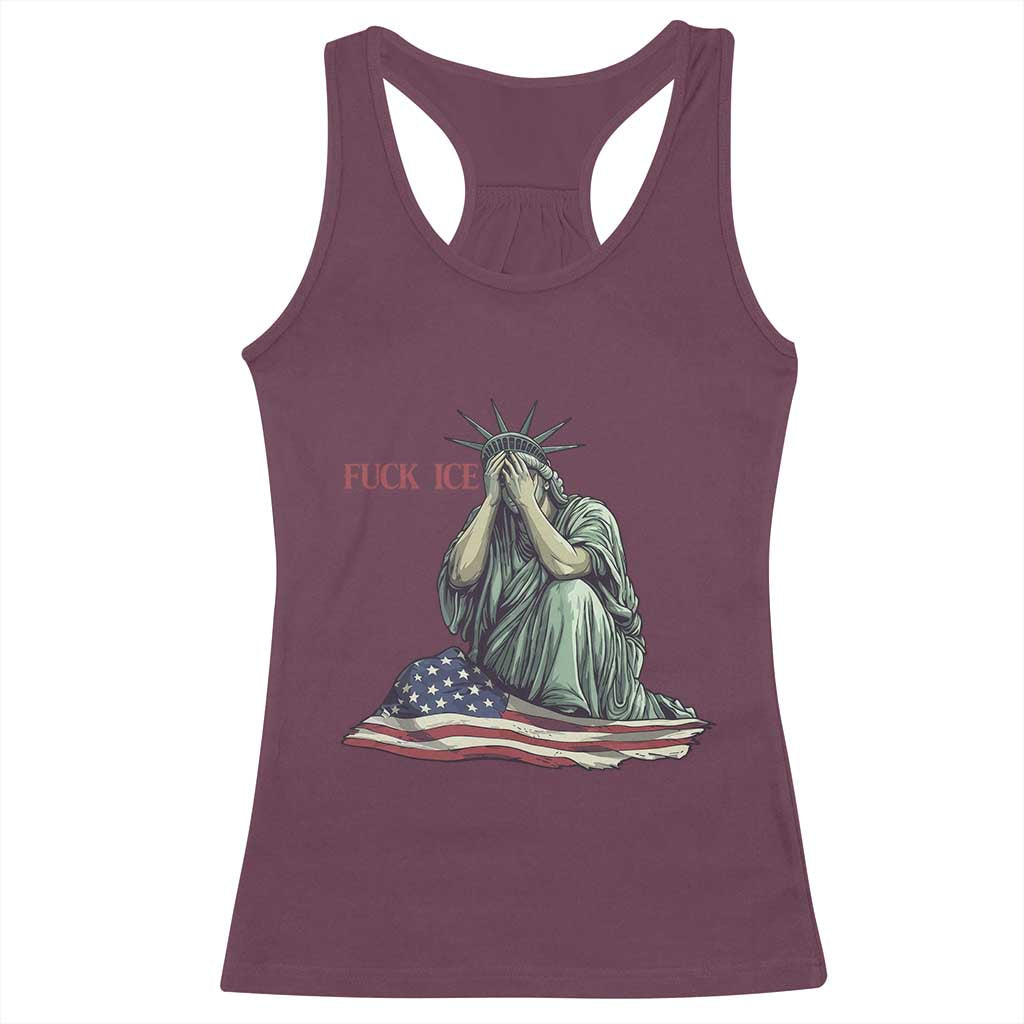 Statue of Liberty Anti ICE Deportation Human Rights Protest Racerback Tank Top