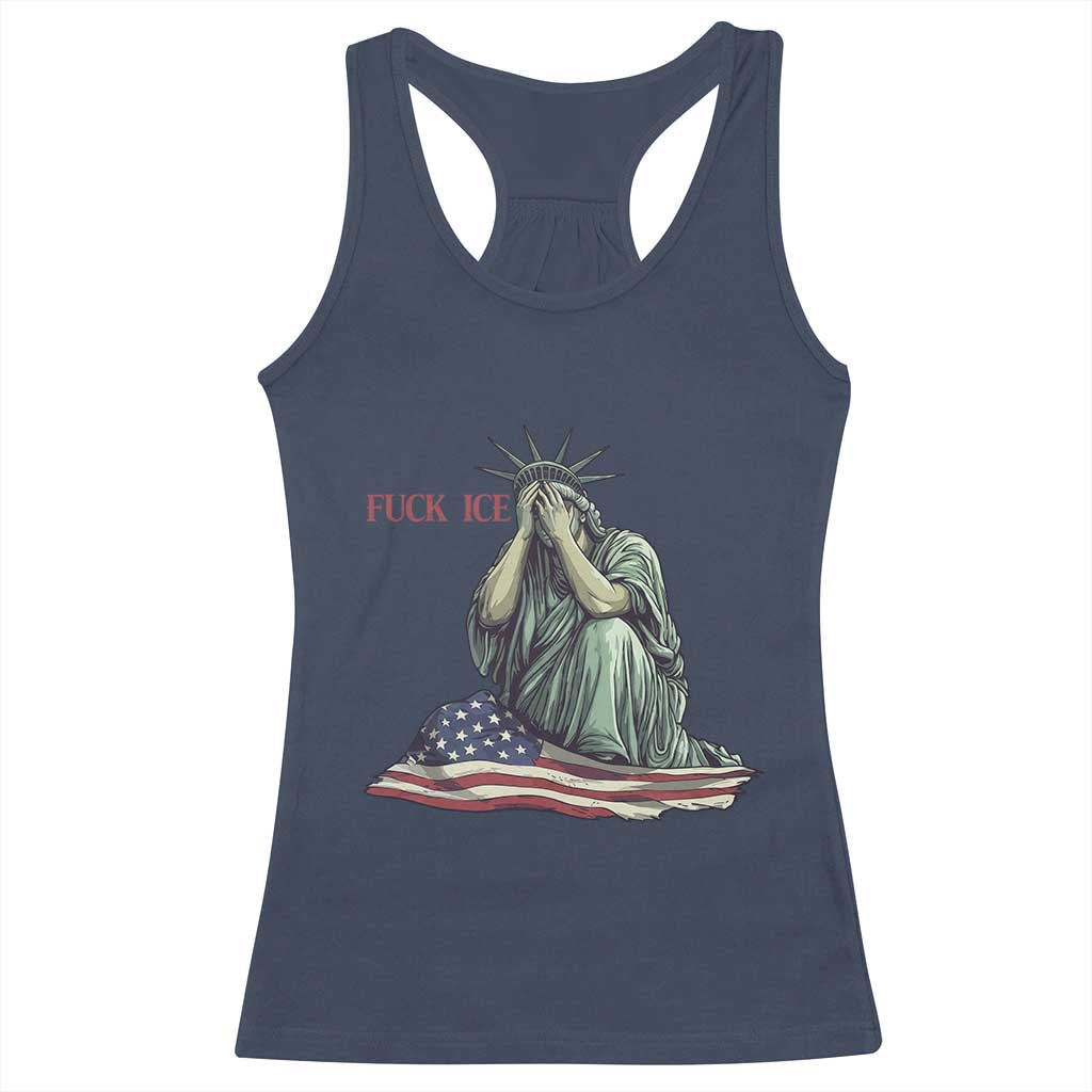 Statue of Liberty Anti ICE Deportation Human Rights Protest Racerback Tank Top